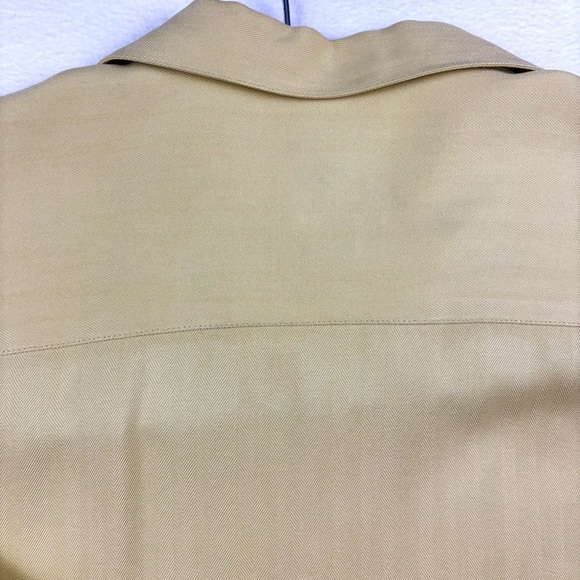 Tommy Bahama Yellow 100% Silk Textured Collared Short Sleeve Button Down Top (L) - Picture 9 of 15